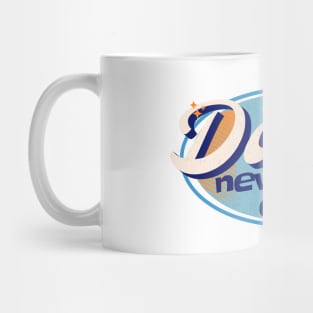 DISCO - Never Dies Retro (Orange/light blue) Mug